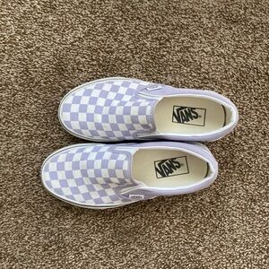 Lavender and White Checkered Vans